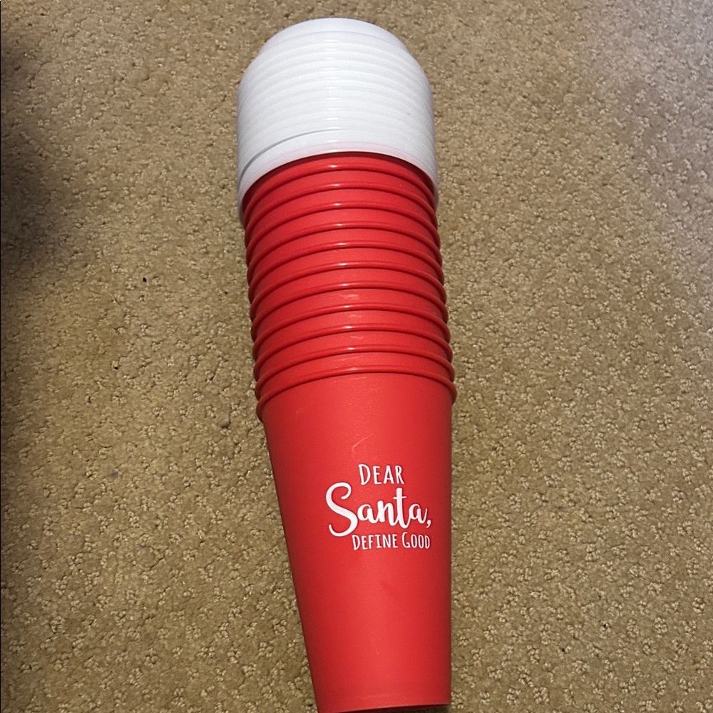 Red and White Holiday Cups Set